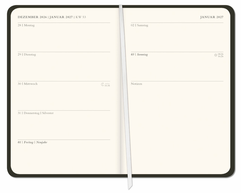 Weitere Ansicht: Diario Wochen-Kalenderbuch A6, schwarz 2027
