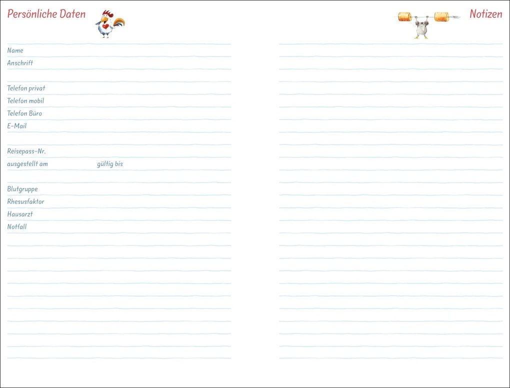 Weitere Ansicht: Helme Heine: Familienplaner-Buch A5 2027 | Helme Heine