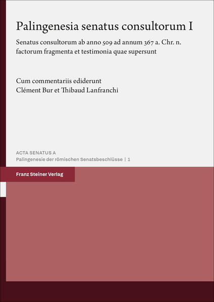Produktbild: Palingenesia senatus consultorum. Vol. 1