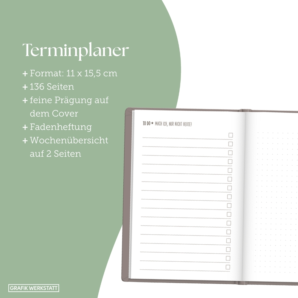 Weitere Ansicht: Terminplaner Lederlook 2027 Taupe