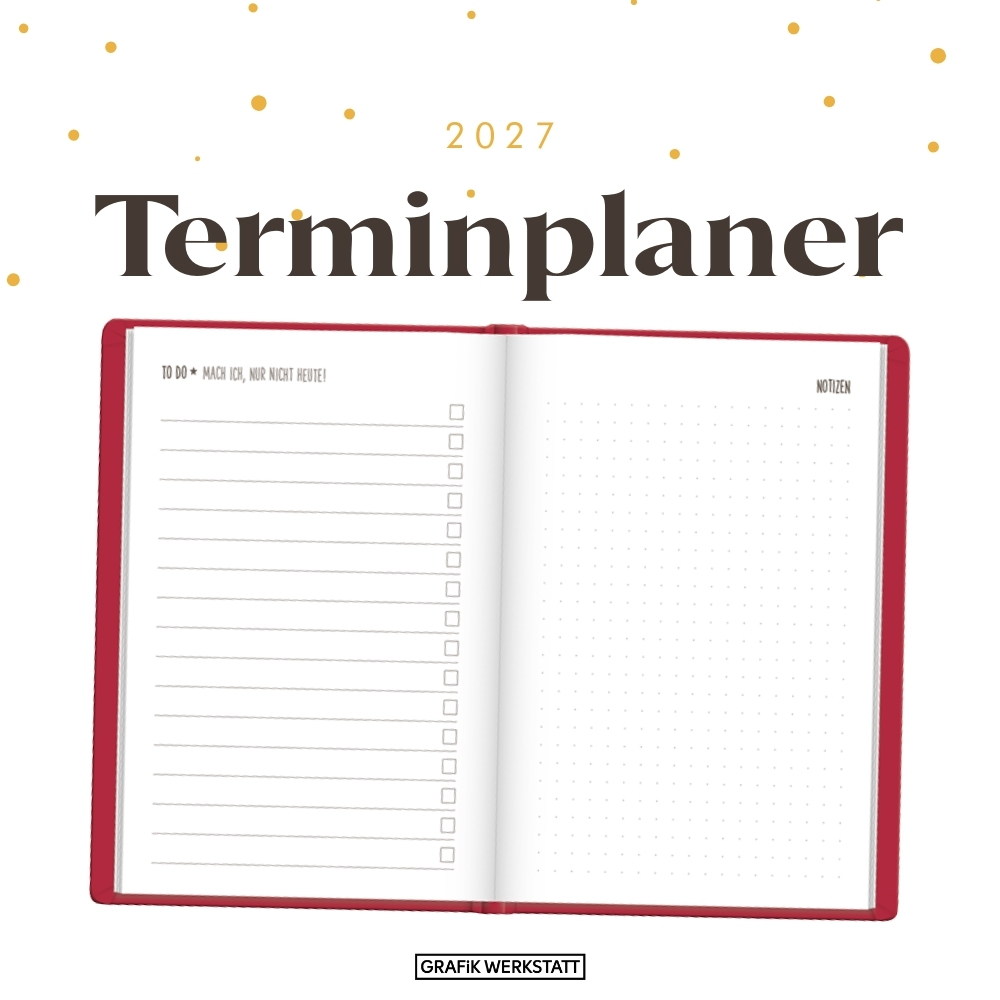 Weitere Ansicht: Terminplaner Lederlook 2027 Rot
