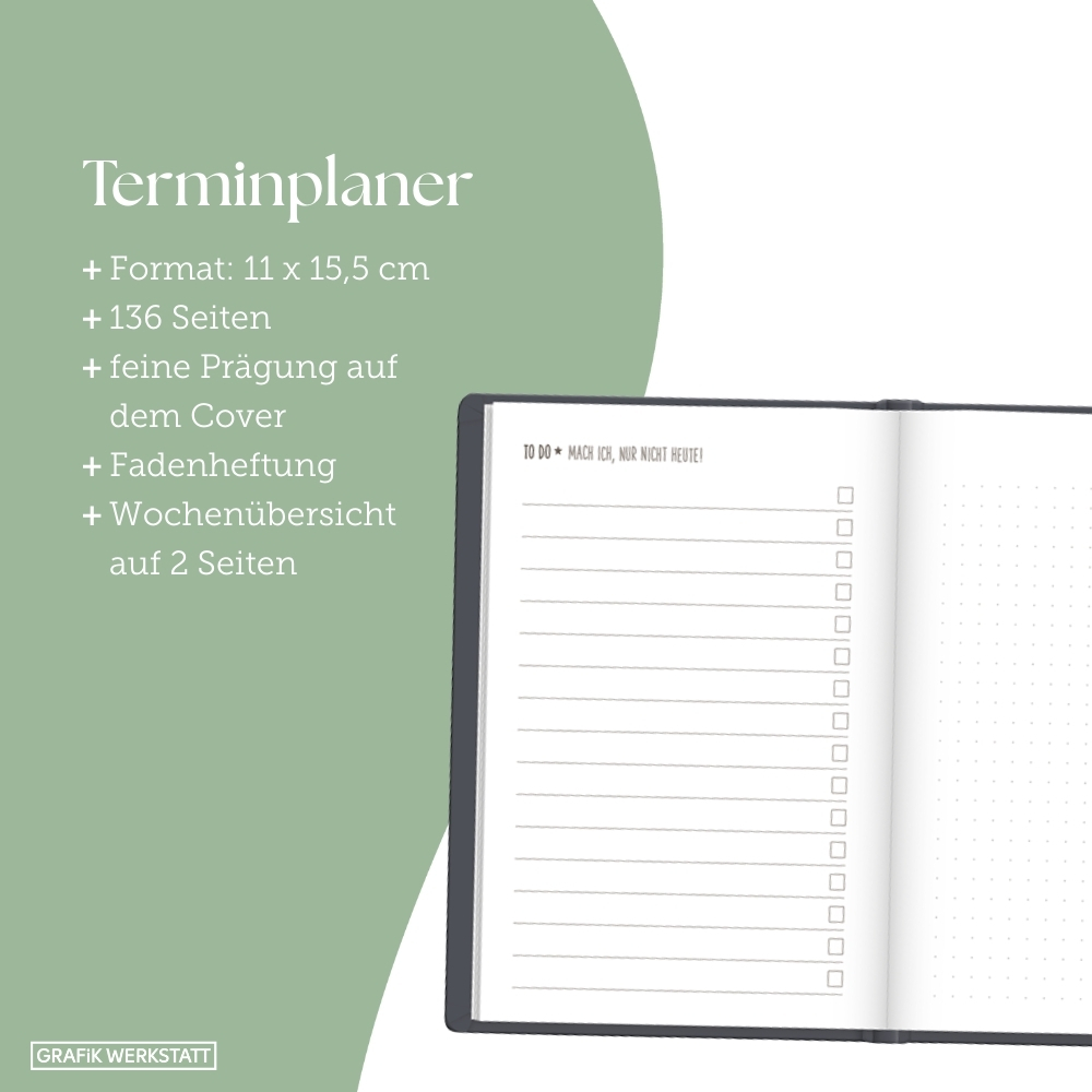Weitere Ansicht: Terminplaner Lederlook 2027 Schwarz