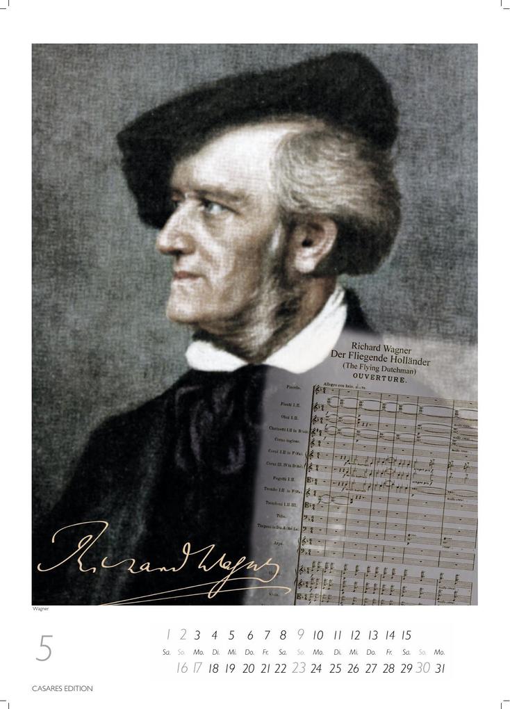 Weitere Ansicht: Komponisten Kalender 2027 - Musik-Kalender 21x29cm - Klassische Komponisten mit 12 Künstlerporträts