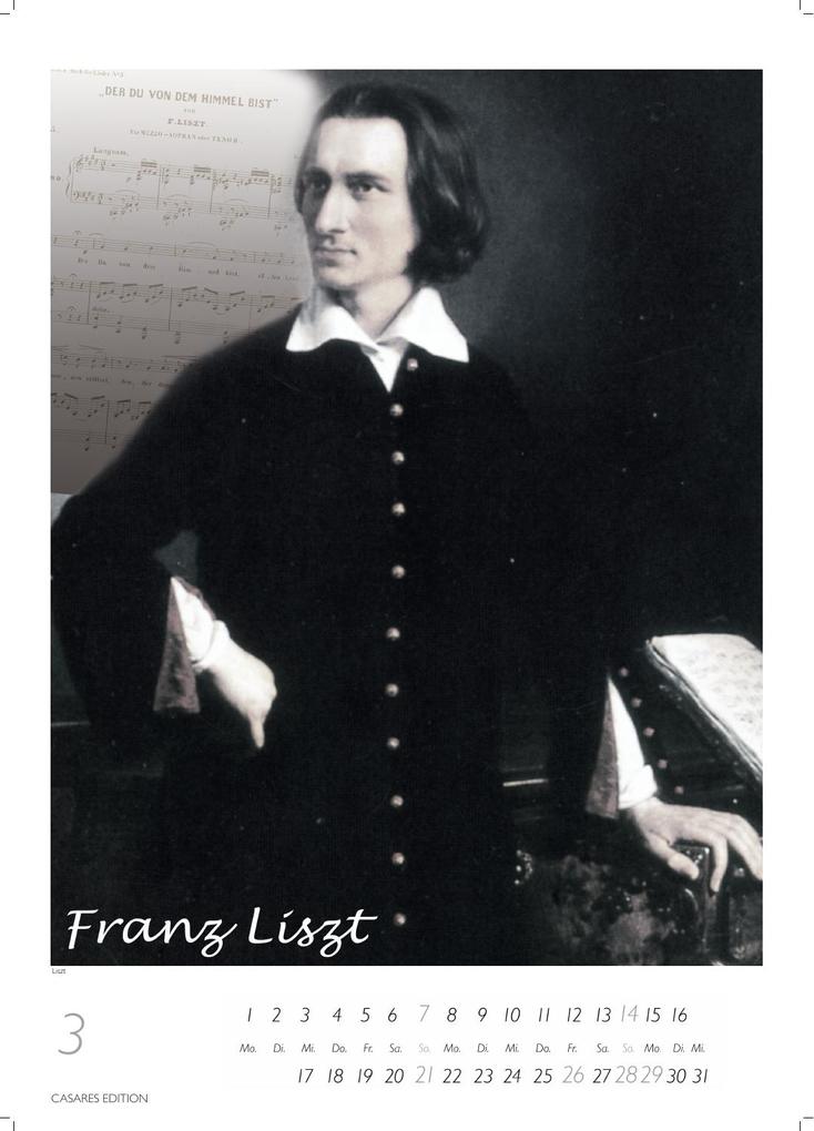 Weitere Ansicht: Komponisten Kalender 2027 - Musik-Kalender 42x59cm - 12 Klassische Komponisten im Porträt