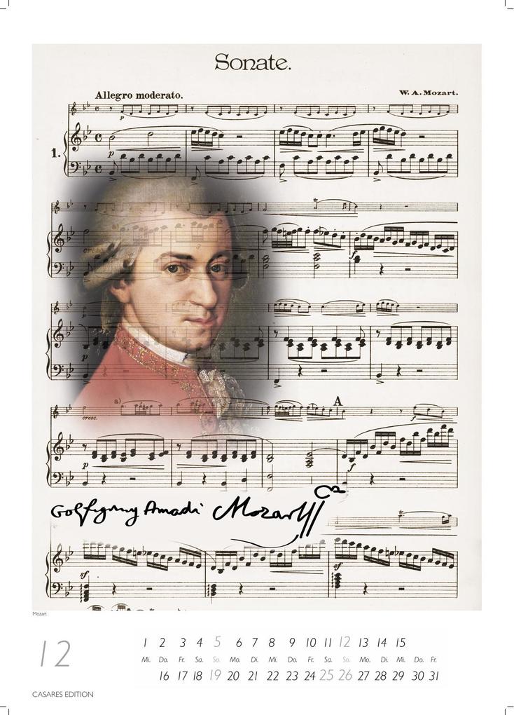 Weitere Ansicht: Komponisten Kalender 2027 - Musik-Kalender 42x59cm - 12 Klassische Komponisten im Porträt