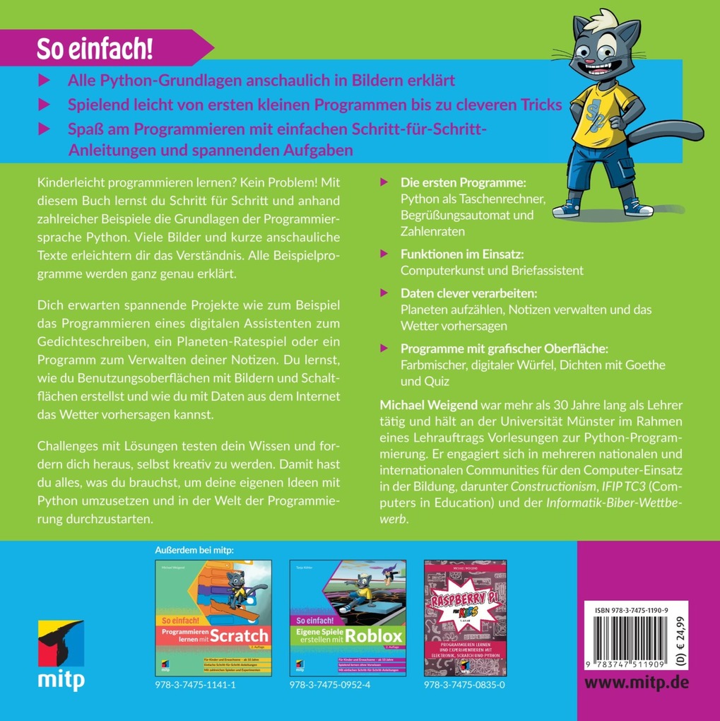 Weitere Ansicht: Programmieren lernen mit Python - So einfach! | Michael Weigend