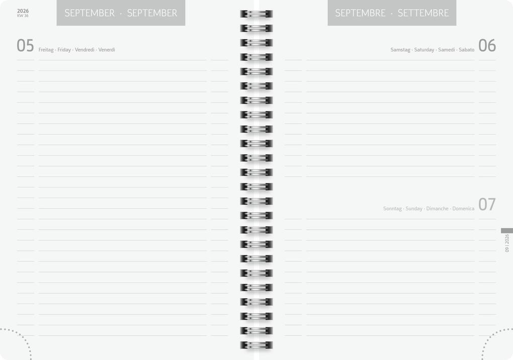 Weitere Ansicht: Schülerkalender 2026/2027 "Plain Blue" | A5, Kunststoff