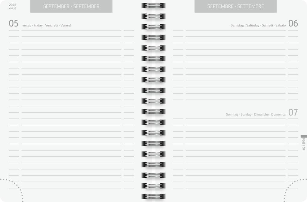 Weitere Ansicht: Schülerkalender 2026/2027 "Plain Black" | A6, Kunststoff