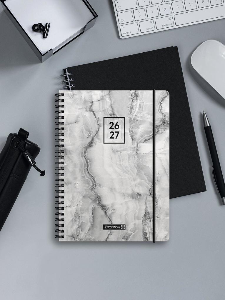 Weitere Ansicht: Schülerkalender 2026/2027 "Grey Marble" | A5, Kunststoff