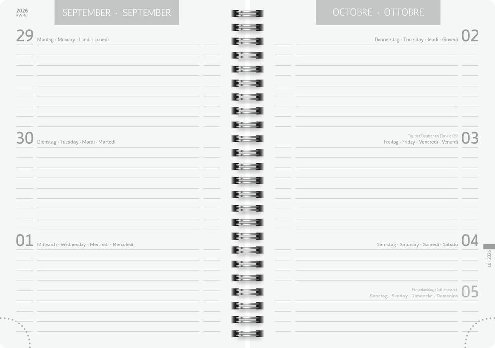Weitere Ansicht: Schülerkalender 2026/2027 "Plain Black" | A5, Kunststoff
