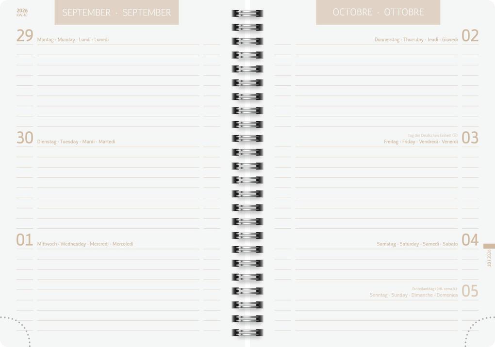 Weitere Ansicht: Schülerkalender 2026/2027 "Meadow" | A5, Leder