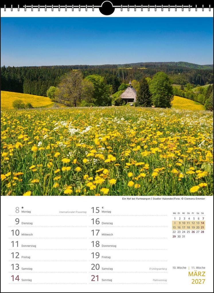 Weitere Ansicht: Zwei-Wochenplaner Schwarzwald 2027