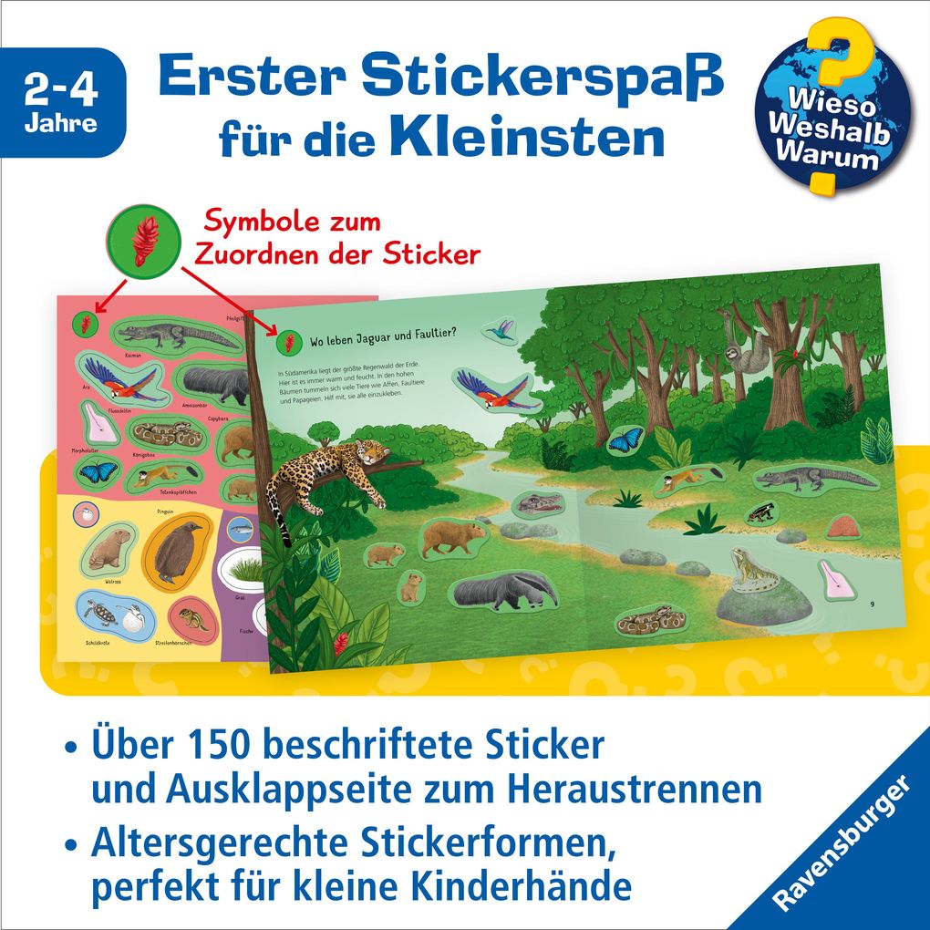 Weitere Ansicht: Wieso? Weshalb? Warum? junior Stickerheft - Tiere der Welt