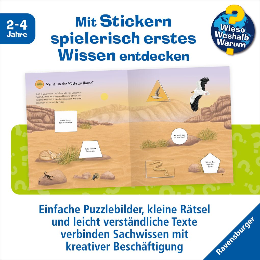 Weitere Ansicht: Wieso? Weshalb? Warum? junior Stickerheft - Tiere der Welt