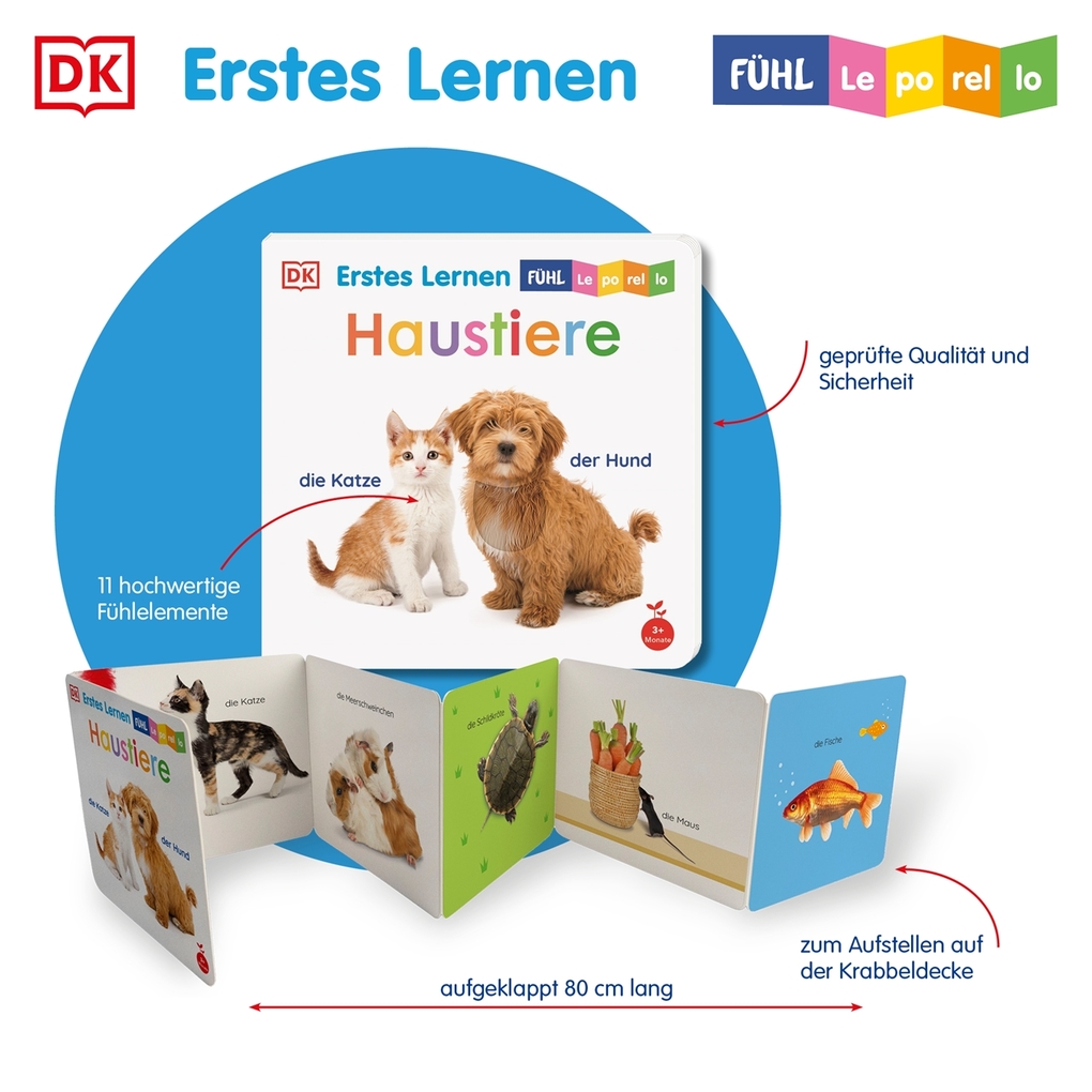 Weitere Ansicht: Erstes Lernen Fühl-Leporello. Haustiere | DK Erstes Lernen