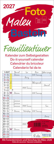 Produktbild: Foto-Malen-Basteln Familientimer 2027