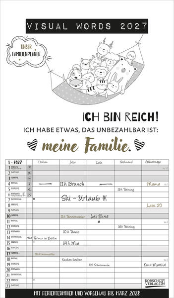 Produktbild: Visual Words Familienplaner 2027