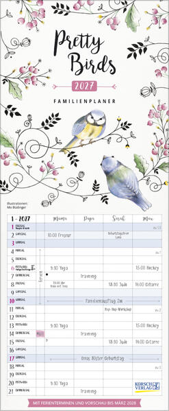 Produktbild: Familienplaner Pretty Birds 2027