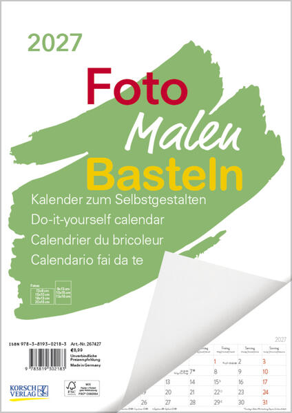 Produktbild: Foto-Malen-Basteln A4 weiß Notice 2027