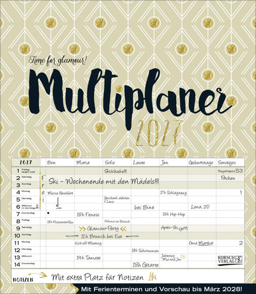 Produktbild: Multiplaner - Time for glamour 2027