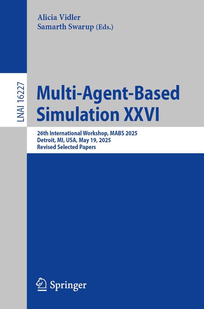 Produktbild: Multi-Agent-Based Simulation XXVI