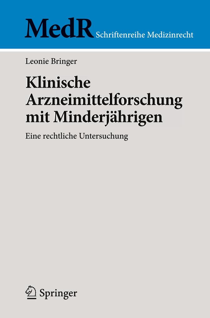 Produktbild: Klinische Arzneimittelforschung mit Minderjährigen | Leonie Bringer
