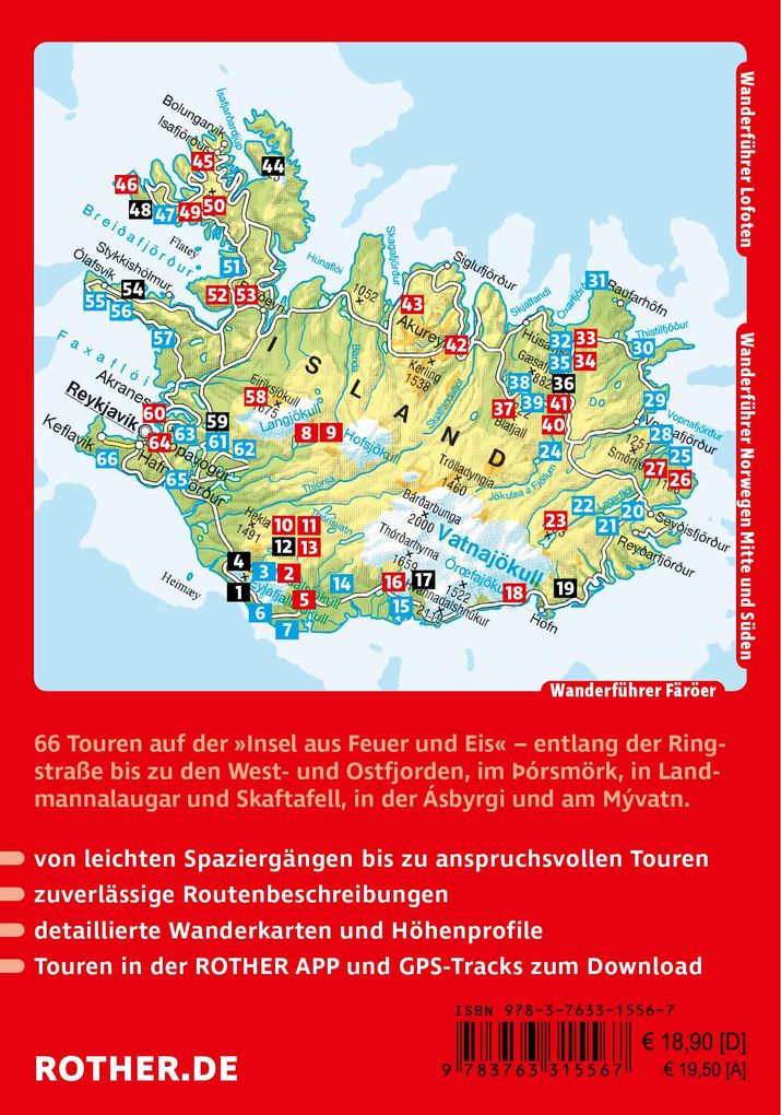 Weitere Ansicht: ROTHER Wanderführer Island. 66 Touren auf der Insel aus Feuer und Eis - zu Wasserfällen, Gletschern und Vulkanen | Christian Handl, Gabriele Handl