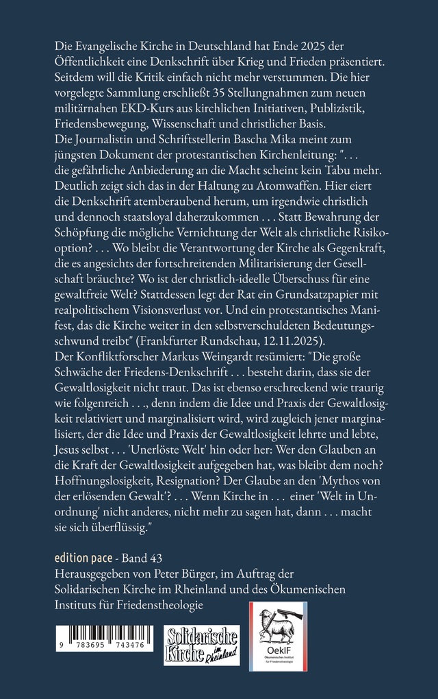 Weitere Ansicht: Umdenkschrift zum Evangelischen Diskurs über Krieg und Frieden