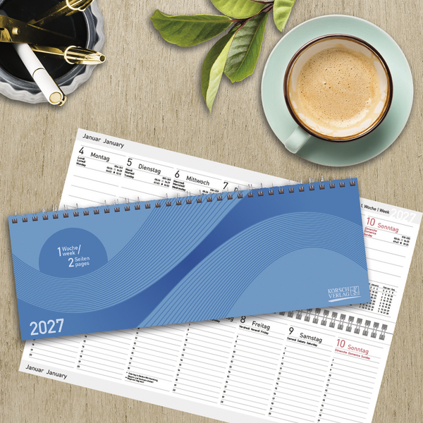 Weitere Ansicht: Tischkalender quer Professional Colourlux 2027 blau