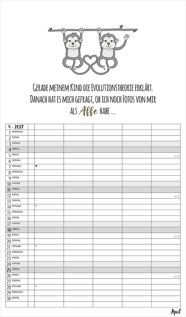 Weitere Ansicht: Visual Words Familienplaner 2027
