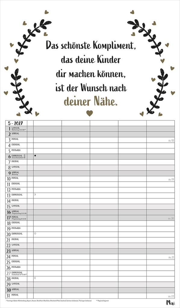 Weitere Ansicht: Visual Words Familienplaner 2027