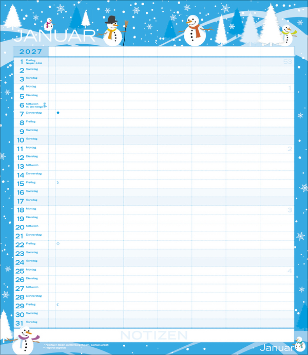 Weitere Ansicht: Multiplaner - Colour your time 2027