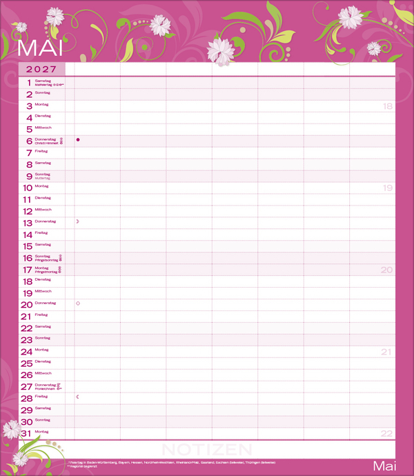 Weitere Ansicht: Multiplaner - Colour your time 2027