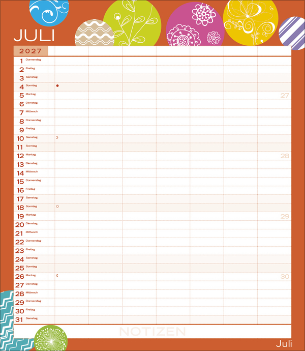 Weitere Ansicht: Multiplaner - Colour your time 2027