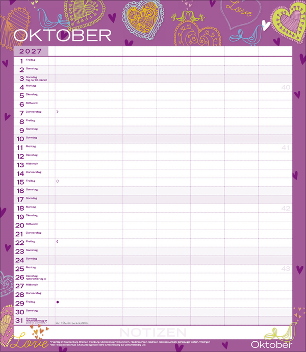 Weitere Ansicht: Multiplaner - Colour your time 2027