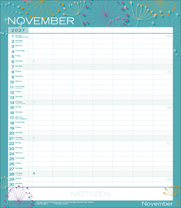 Weitere Ansicht: Multiplaner - Colour your time 2027