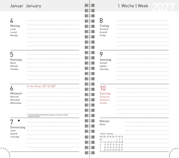 Weitere Ansicht: Taschenkalender Wochentimer Small Malve 2027