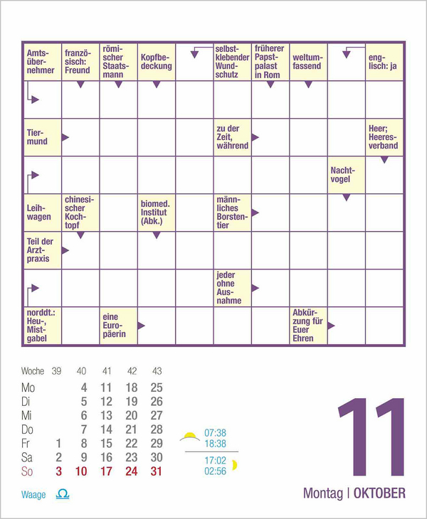 Weitere Ansicht: Kreuzworträtsel 2027