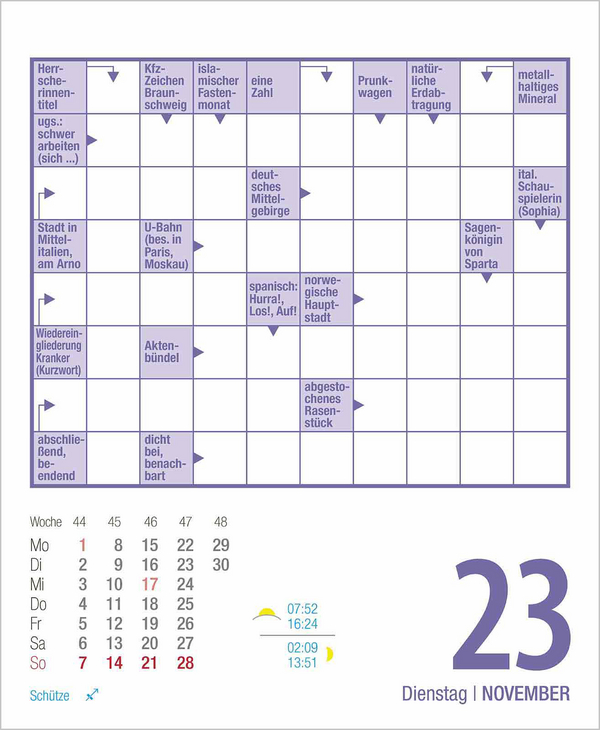 Weitere Ansicht: Kreuzworträtsel 2027