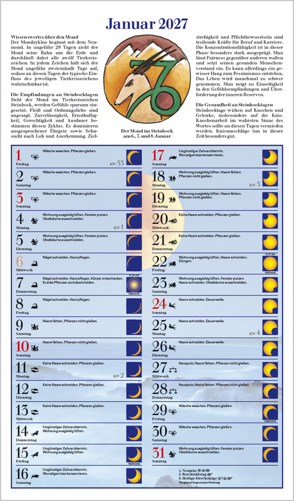 Weitere Ansicht: Mit dem Mond im Rhythmus 2027