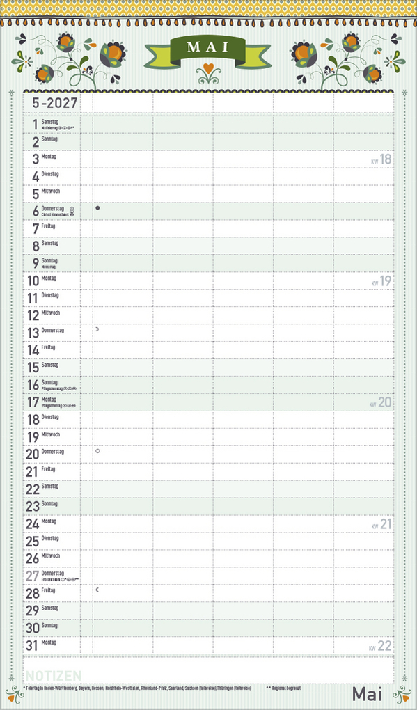 Weitere Ansicht: Familienplaner Vintage 2027