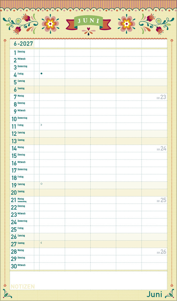 Weitere Ansicht: Familienplaner Vintage 2027
