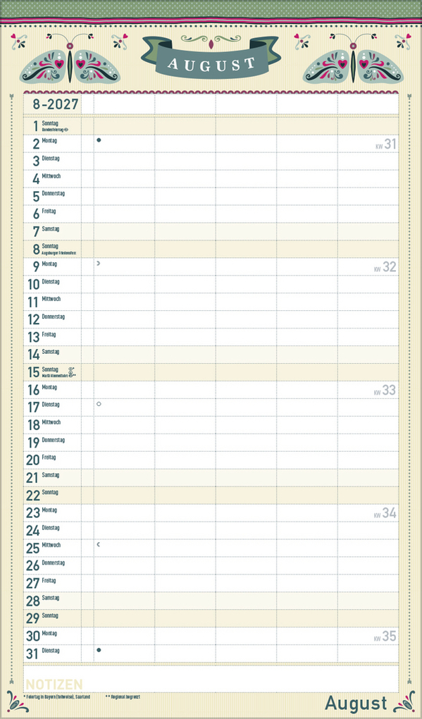 Weitere Ansicht: Familienplaner Vintage 2027