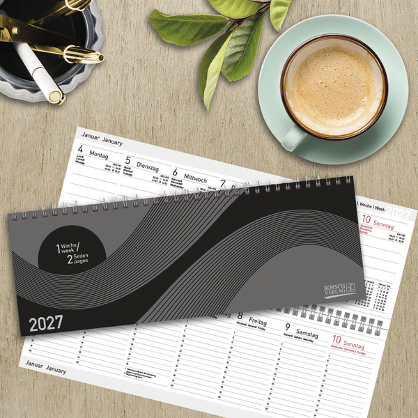 Weitere Ansicht: Tischkalender quer Professional Colourlux 2027 schwarz