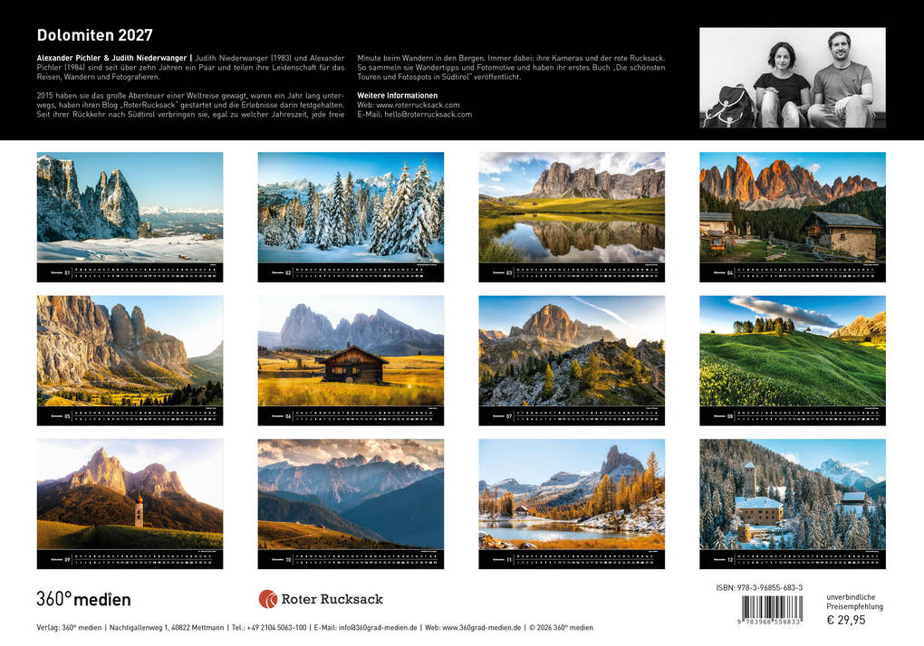 Weitere Ansicht: Dolomiten Premiumkalender 2027
