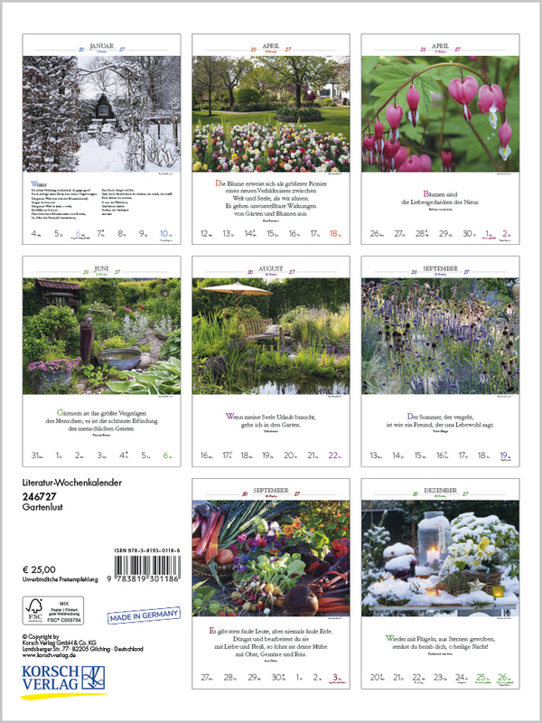 Weitere Ansicht: Literaturkalender Gartenlust 2027