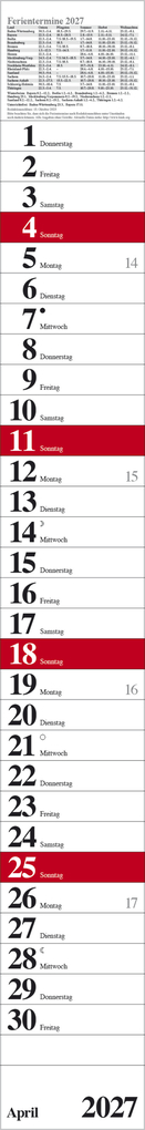 Weitere Ansicht: Streifenplaner Praktika Rot 2027