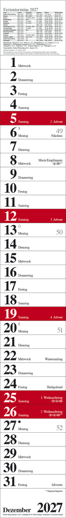 Weitere Ansicht: Streifenplaner Praktika Rot 2027