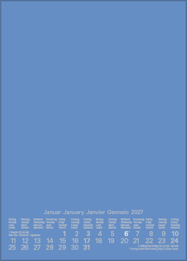 Weitere Ansicht: Foto-Malen-Basteln Bastelkalender A5 blau 2027