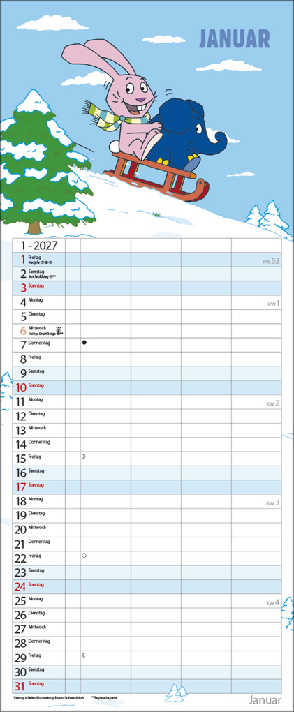 Weitere Ansicht: Der echt elefantastische Familienplaner 2027